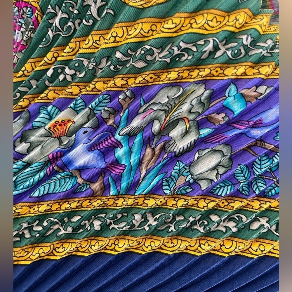 Hermes Silk Plisse Pleated Qalamdan Scarf Catherine Baschet Box EUC Circa 1990 - Picture 13 of 16